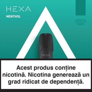 Pachet Rezerve HEXA Mini Pods – Menthol 10mg