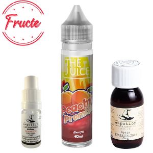 Pachet The Juice 40ml - Peachy Promise + 1 x Shot Nicotină + 1 x Bază