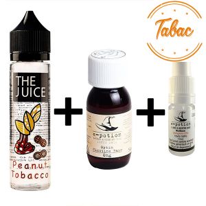 Pachet The Juice 40ml - Peanut Tobacco + 1 x Shot Nicotină + 1 x Bază