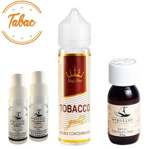 Pachet King's Dew 30ml - Tobacco Gold + 2 x Shot Nicotină + Bază 50ml